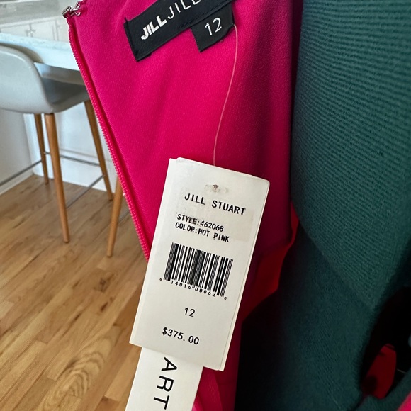 Jill Stuart Pink Sheath Midi Dress with Plunge Neckline - Picture 3 of 3